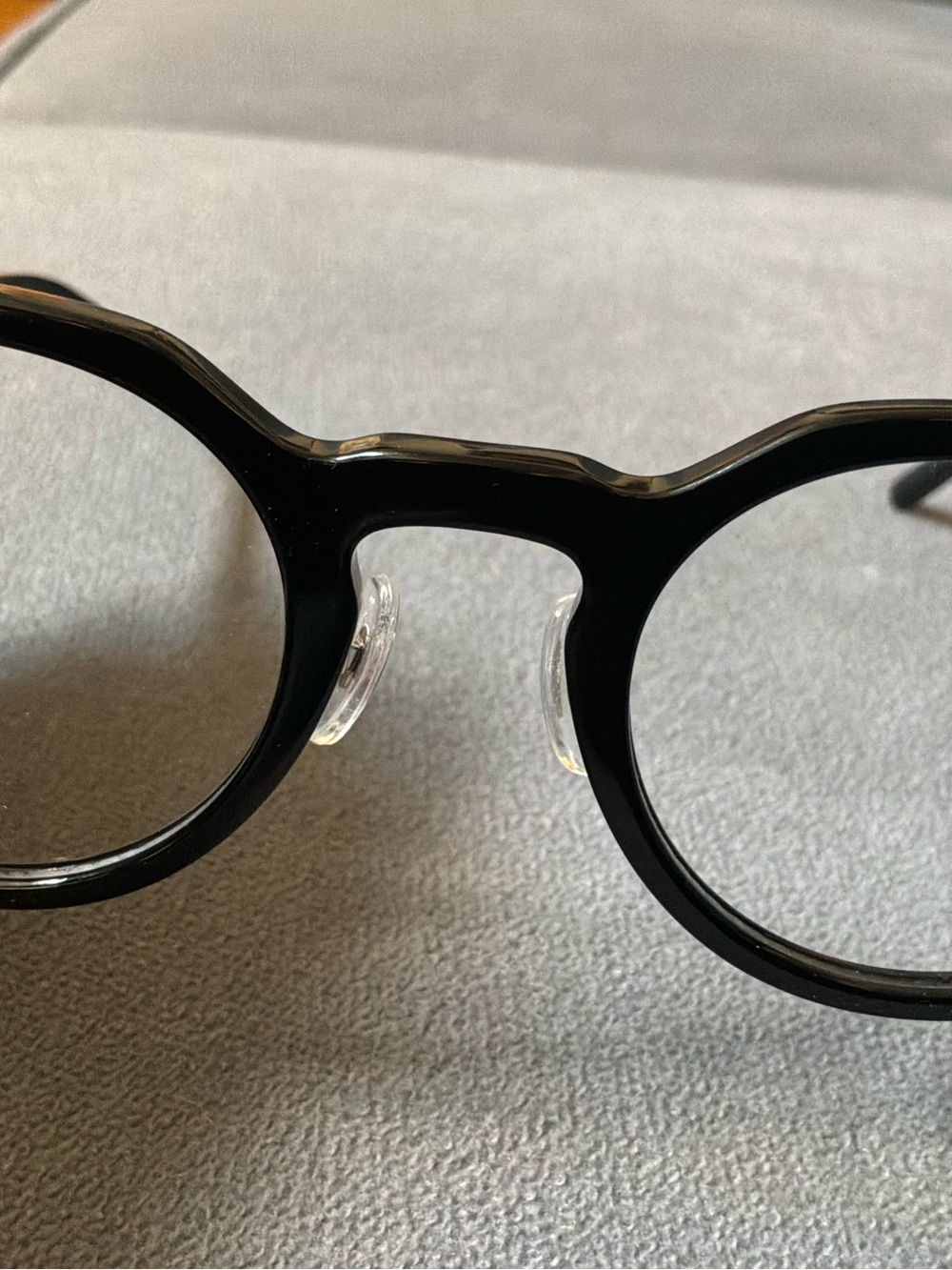 Beautiful designer JINS frame with clear nose pads. Designed in Tokyo. Brand new